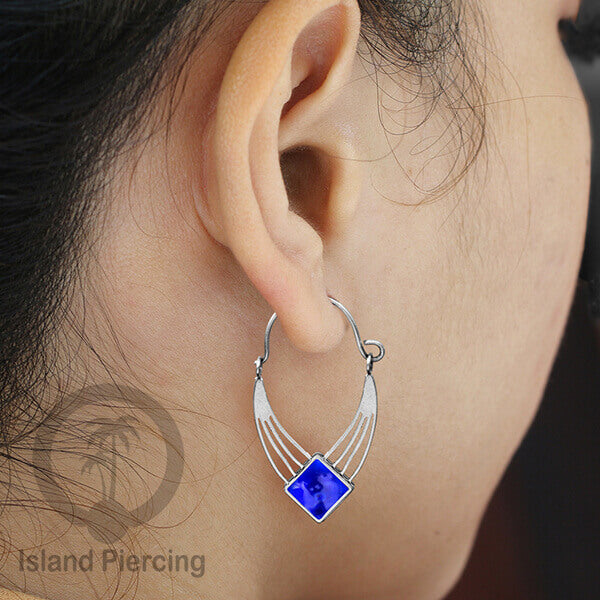 Anting stainless warna silver dengan banyak pilihan warna epoxy