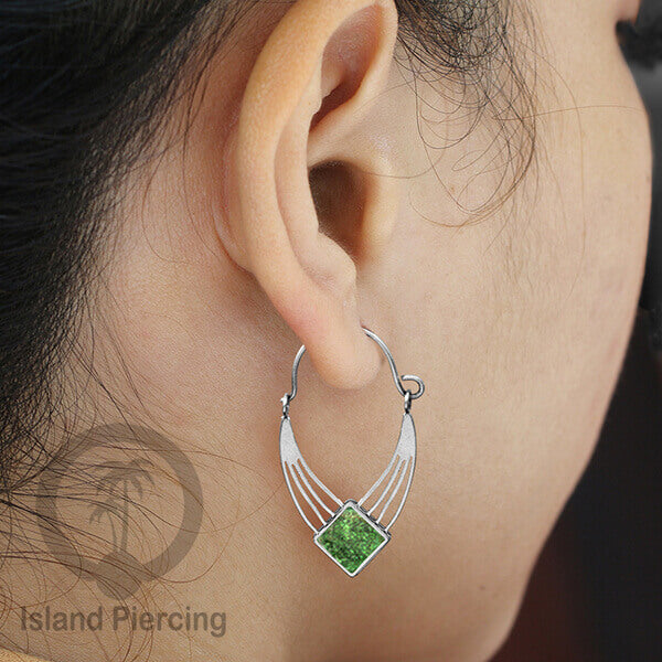 Anting stainless warna silver dengan banyak pilihan warna epoxy