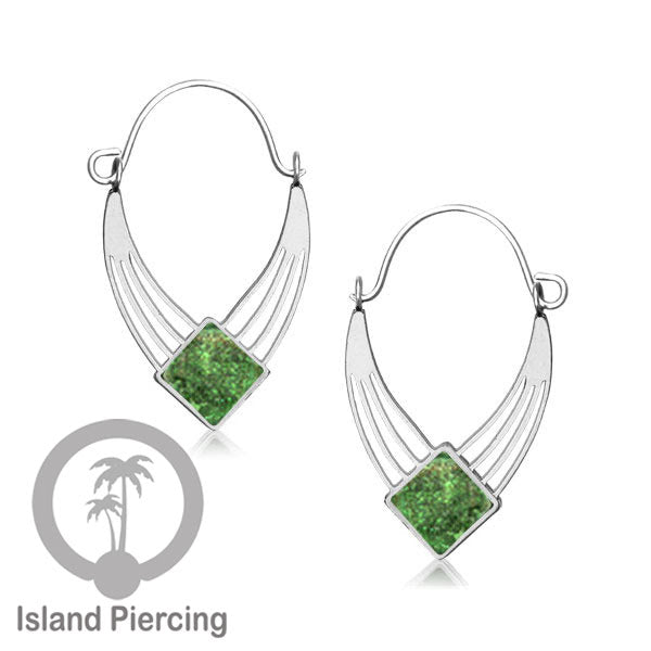 Anting stainless warna silver dengan banyak pilihan warna epoxy