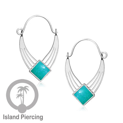 Anting stainless warna silver dengan banyak pilihan warna epoxy