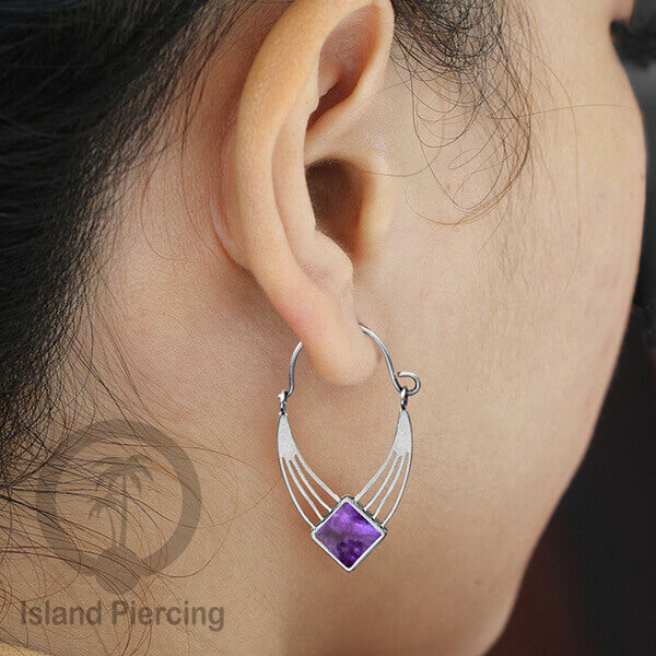 Anting stainless warna silver dengan banyak pilihan warna epoxy