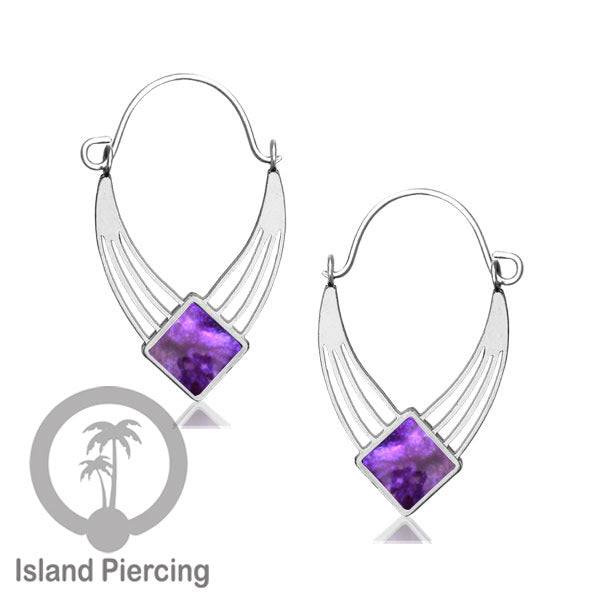 Anting stainless warna silver dengan banyak pilihan warna epoxy