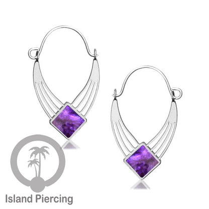 Anting stainless warna silver dengan banyak pilihan warna epoxy