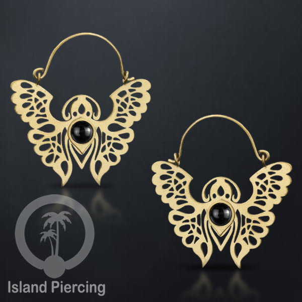Anting stainless steel kupu-2 warna gold dengan epoxy banyak variasi warna