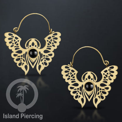 Anting stainless steel kupu-2 warna gold dengan epoxy banyak variasi warna