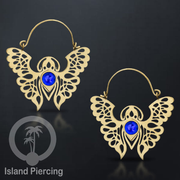 Anting stainless steel kupu-2 warna gold dengan epoxy banyak variasi warna