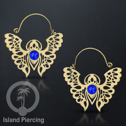 Anting stainless steel kupu-2 warna gold dengan epoxy banyak variasi warna