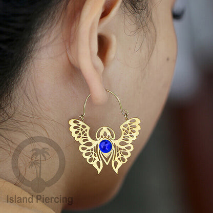 Anting stainless steel kupu-2 warna gold dengan epoxy banyak variasi warna