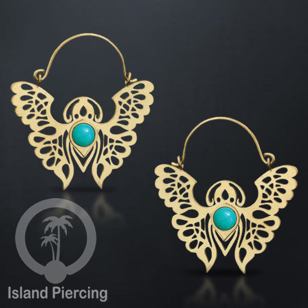 Anting stainless steel kupu-2 warna gold dengan epoxy banyak variasi warna