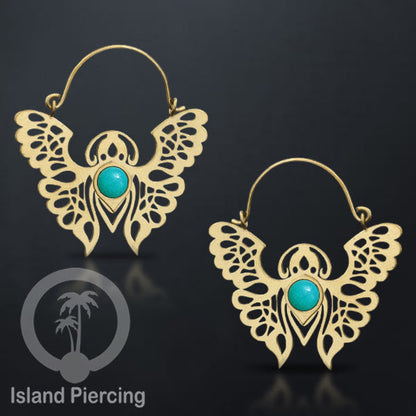 Anting stainless steel kupu-2 warna gold dengan epoxy banyak variasi warna