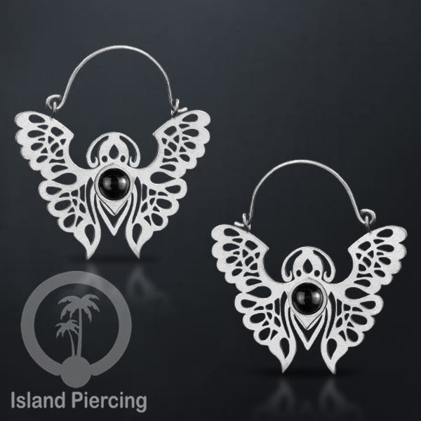 Anting stainless steel Kupu-2 warna silver dengan epoxy banyak variasi warna