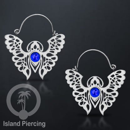 Anting stainless steel Kupu-2 warna silver dengan epoxy banyak variasi warna
