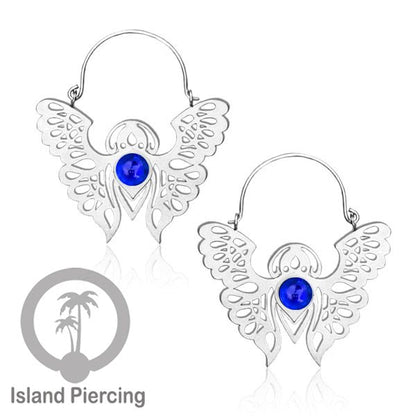 Anting stainless steel Kupu-2 warna silver dengan epoxy banyak variasi warna