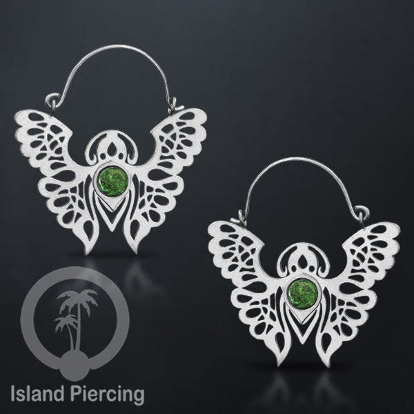 Anting stainless steel Kupu-2 warna silver dengan epoxy banyak variasi warna