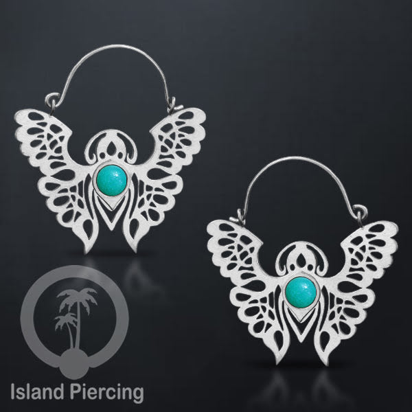 Anting stainless steel Kupu-2 warna silver dengan epoxy banyak variasi warna