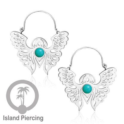 Anting stainless steel Kupu-2 warna silver dengan epoxy banyak variasi warna