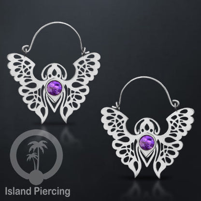Anting stainless steel Kupu-2 warna silver dengan epoxy banyak variasi warna