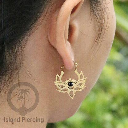 Anting stainless 3 lapis motif unik warna gold dengan epoxy banyak pilihan warna.