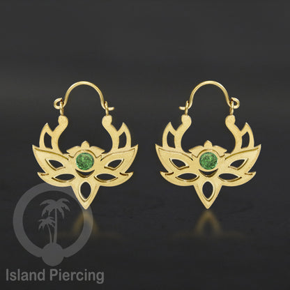 Anting stainless 3 lapis motif unik warna gold dengan epoxy banyak pilihan warna.