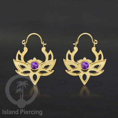 Anting stainless 3 lapis motif unik warna gold dengan epoxy banyak pilihan warna.