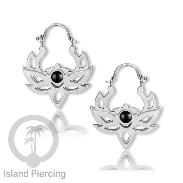 Anting stainless 3 lapis motif unik warna silver dengan epoxy banyak pilihan warna.
