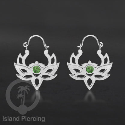 Anting stainless 3 lapis motif unik warna silver dengan epoxy banyak pilihan warna.