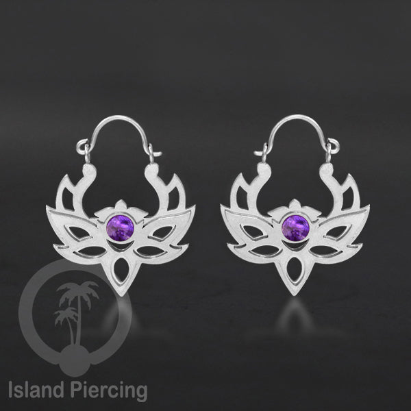 Anting stainless 3 lapis motif unik warna silver dengan epoxy banyak pilihan warna.