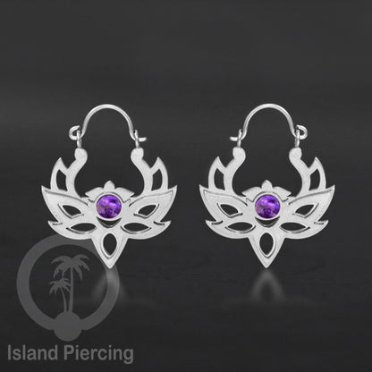 Anting stainless 3 lapis motif unik warna silver dengan epoxy banyak pilihan warna.