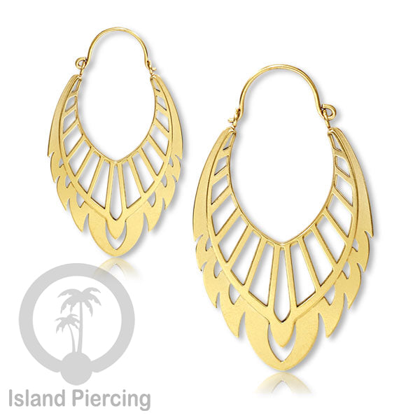 Anting stainless 3 lapis warna gold desain sangat unik, hanya tersedia di Island Piercing