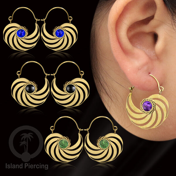 Anting stainless steel warna gold dengan epoxy banyak pilihan warna