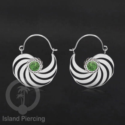 Anting stainless warna silver dengan banyak pilihan warna epoxy