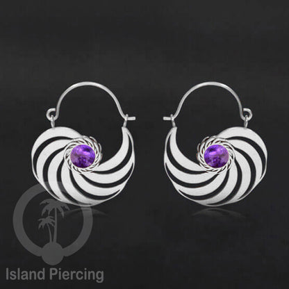 Anting stainless warna silver dengan banyak pilihan warna epoxy