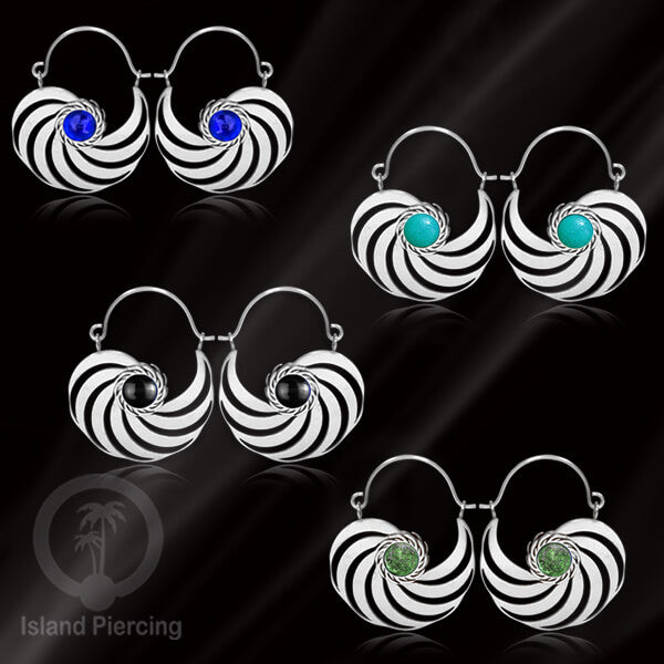 Anting stainless warna silver dengan banyak pilihan warna epoxy