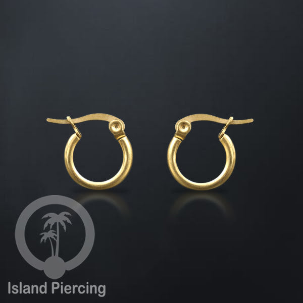 Anting Hoop stainless steel warna emas polos