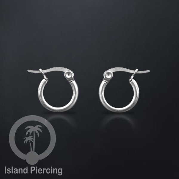 Anting Hoop stainless steel warna silver polos