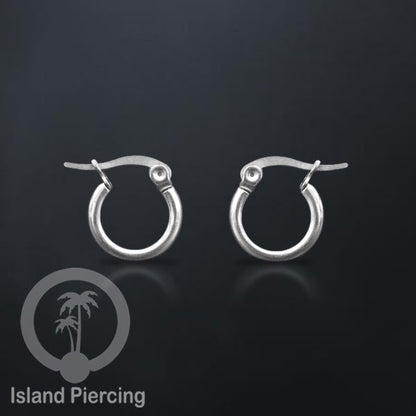 Anting Hoop stainless steel warna silver polos