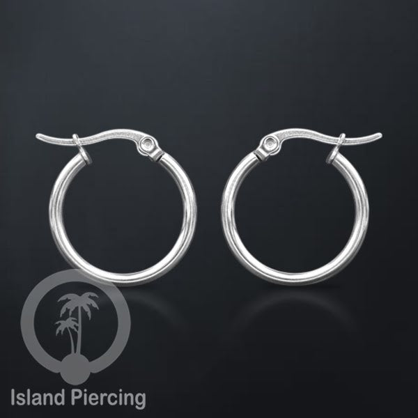 Anting Hoop stainless steel warna silver polos