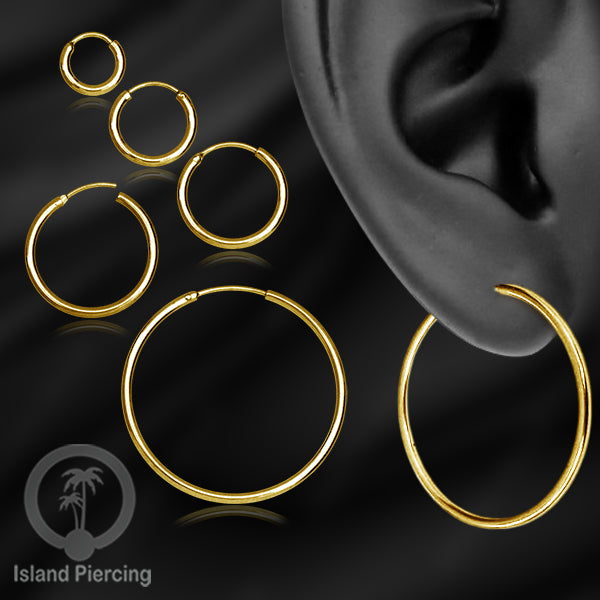 Anting Hoop stainless polos warna Gold
