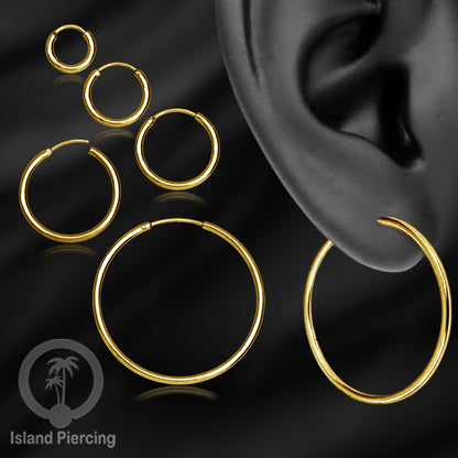 Anting Hoop stainless polos warna Gold