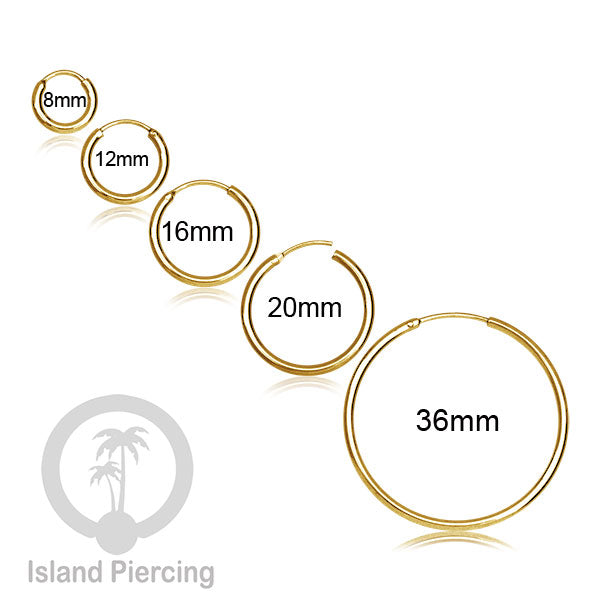 Anting Hoop stainless polos warna Gold