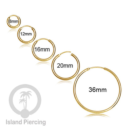 Anting Hoop stainless polos warna Gold