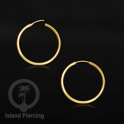 Anting Hoop stainless polos warna Gold
