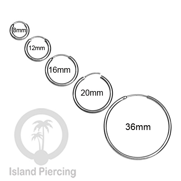 Anting Hoop stainless polos warna Silver