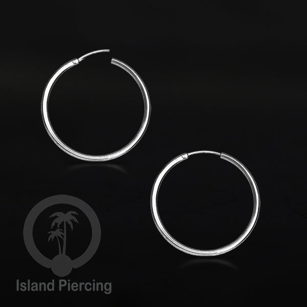 Anting Hoop stainless polos warna Silver