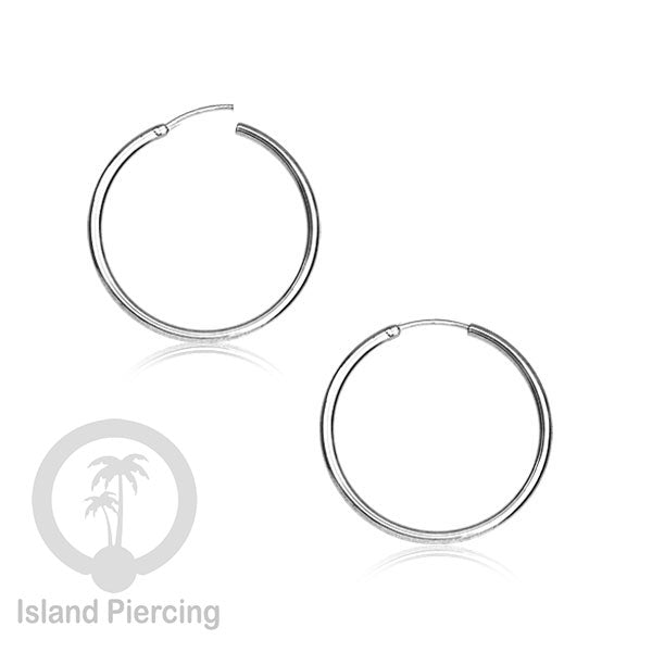 Anting Hoop stainless polos warna Silver
