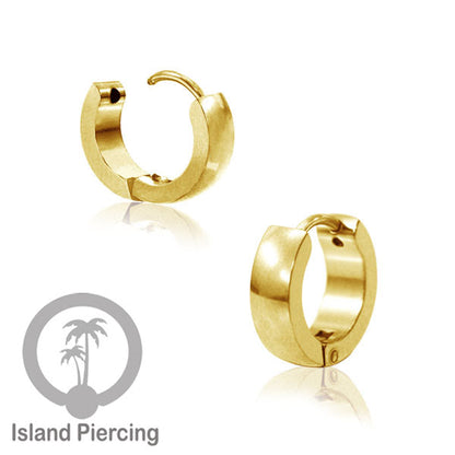 Anting Hoop stainless steel Huggies warna gold dan silver desain menarik