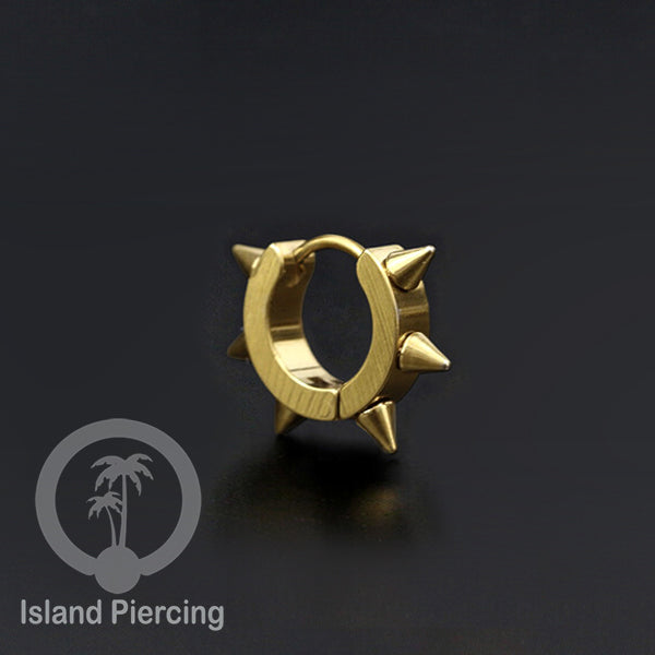 Anting Hoop stainless steel Huggies warna gold dan silver desain menarik