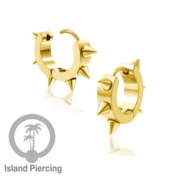 Anting Hoop stainless steel Huggies warna gold dan silver desain menarik