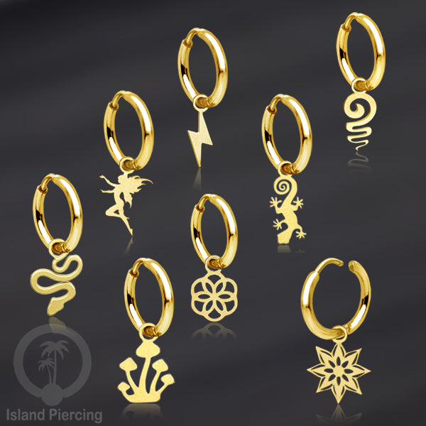 Anting Hoop Stainless Steel dengan Hiasan Perhiasan banyak pilihan model menarik warna gold