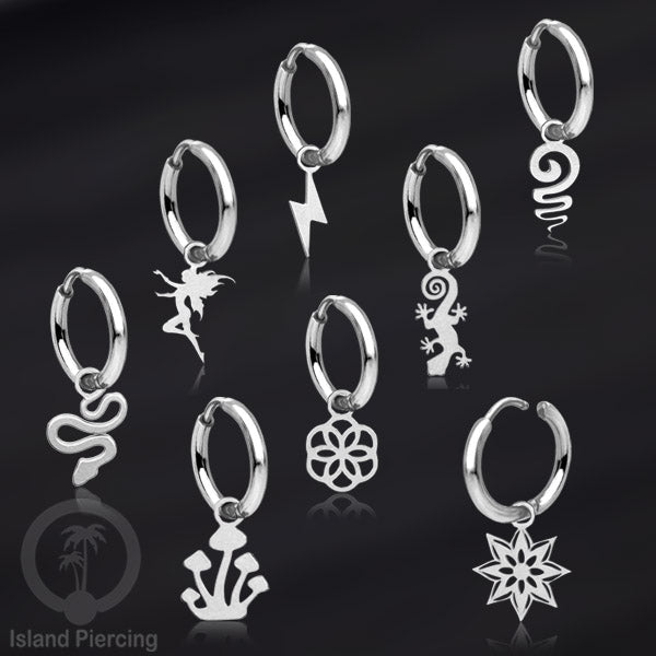 Anting Hoop Stainless Steel dengan Hiasan Perhiasan banyak pilihan model menarik warna silver